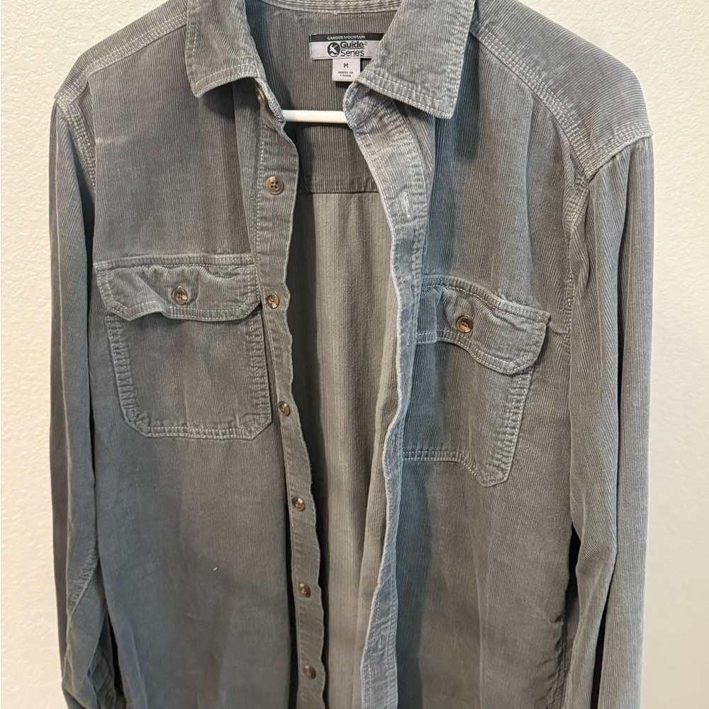 Gander Mountain Gray Corduroy Button-Up